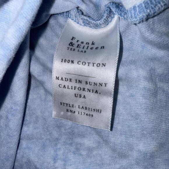 Frank Eileen Tee Lab Crew Essential Minimalist Short Sleeve Shirt Blue Cotton XS - Picture 10 of 13